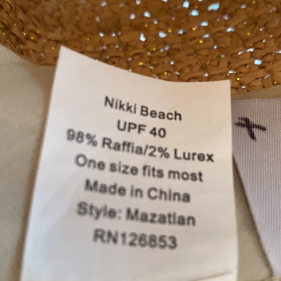 Nikki Beach Women's Natural Mazatlan Crochet Raffia Straw Western Hat - Picture 12 of 12